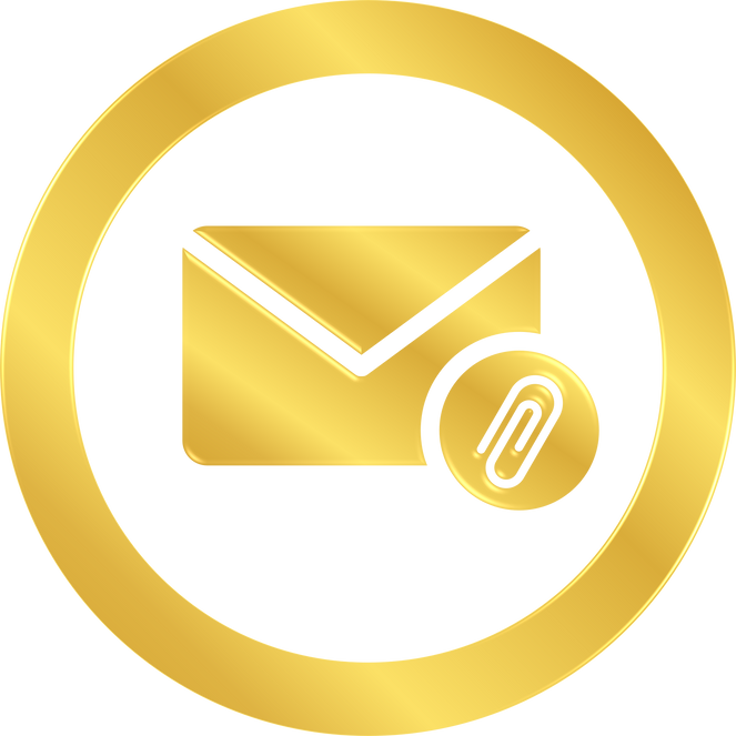 Gold Email Attachment Icon